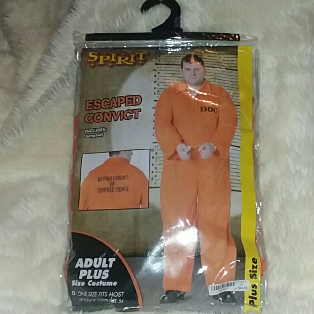 NWT MEN'S Plus HALLOWEEN Costume Escaped Convict